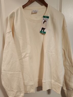 Champion Crewneck Sweatshirt - Cream/Ivory Womens Size: XL